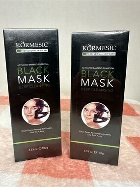 Black Mask Activated Bamboo Charcoal Deep Cleansing - Black 2 boxes